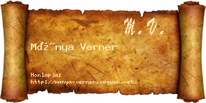 Mánya Verner névjegykártya